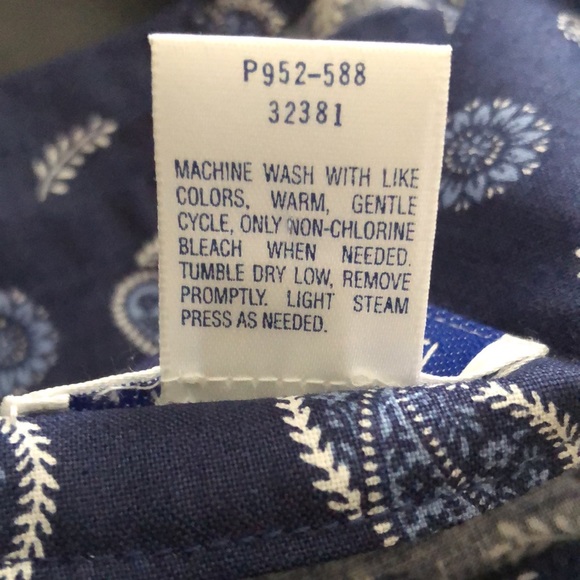Vintage Pendleton Navy Blue Paisley Button Down Smock Shirt size 10P - Picture 9 of 9